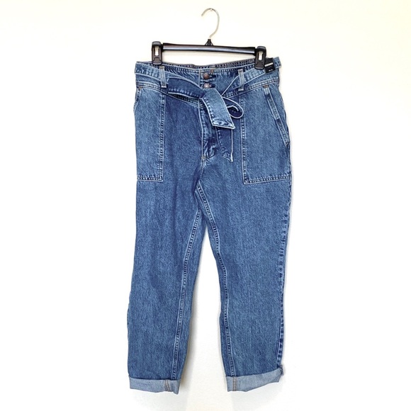 Abercrombie High Rise Paper Bag Tie Waist Jeans - Picture 2 of 4